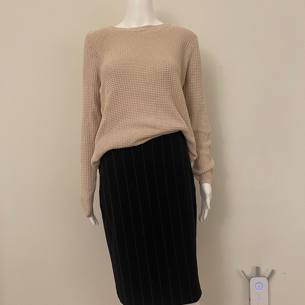 United Colors of Benetton Chic Black Pinstripe Skirt